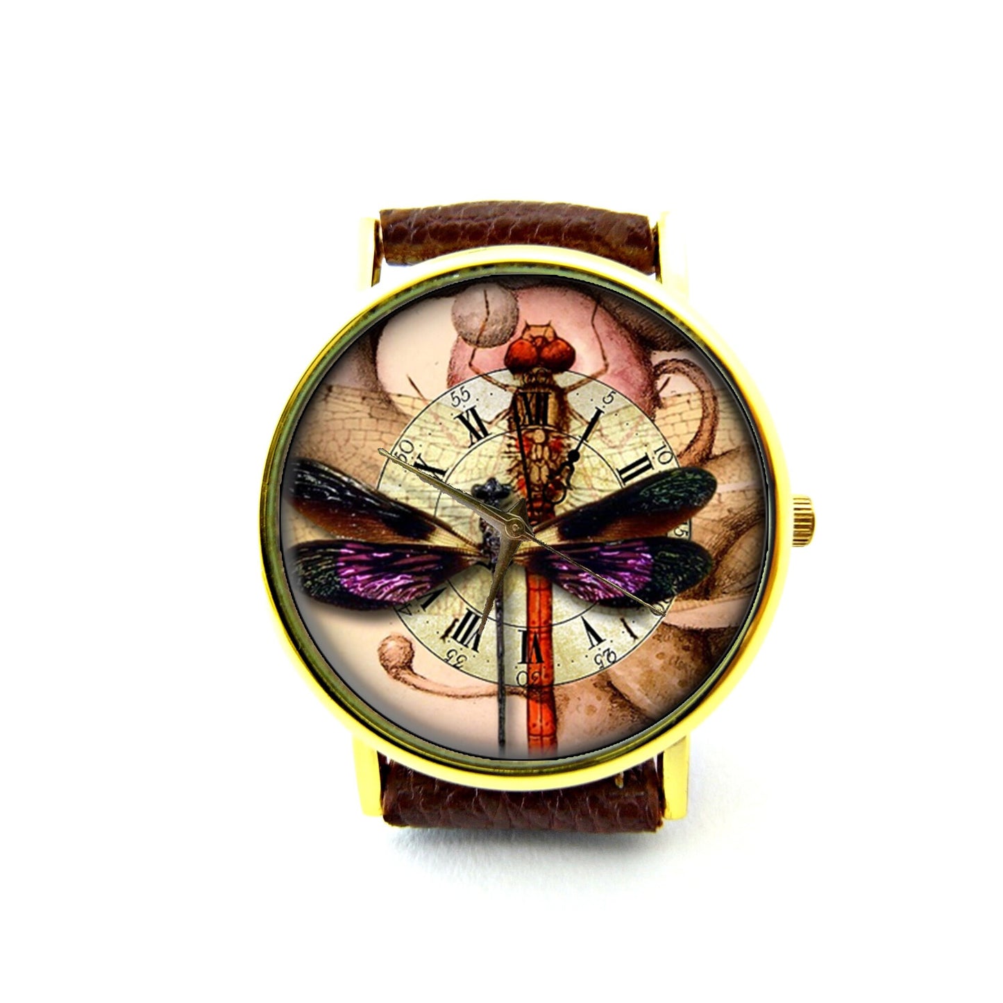 Steampunk Dream, Steampunk Dream Leather Watch, Ladies Watch, Mens Watch, Steampunk Dream Jewelry, Steampunk Dream Accessory, Pattern 1