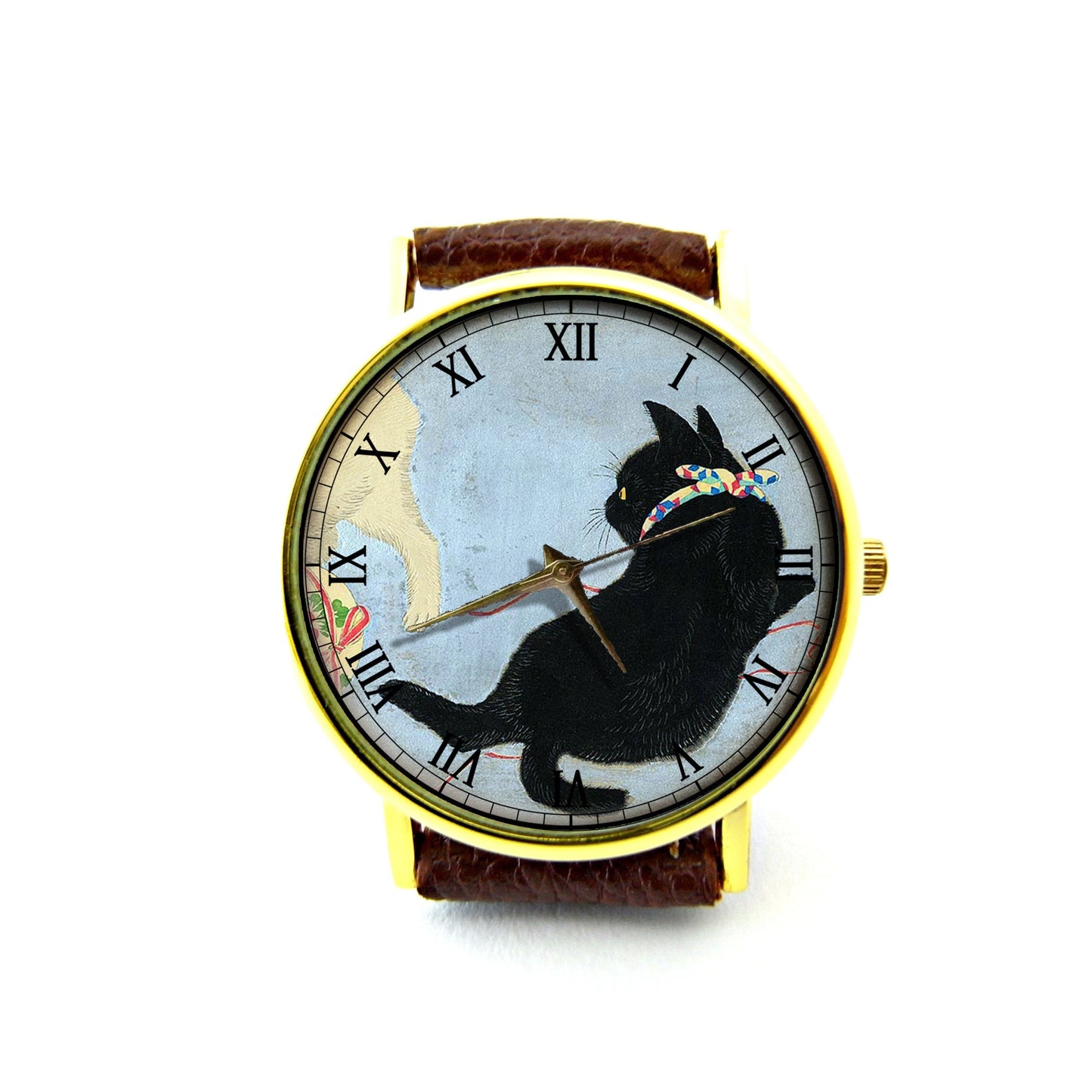 Cat Leather Watch, Unisex Watch, Ladies Watch, Mens Watch, Cat Jewelry