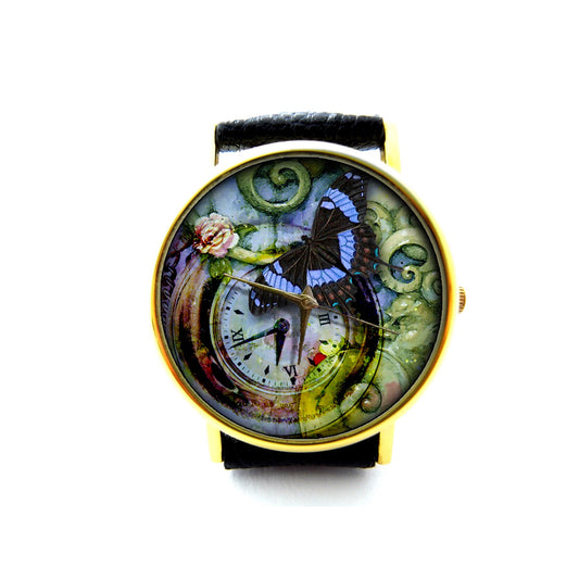 Steampunk Dream, Steampunk Dream Leather Watch, Ladies Watch, Mens Watch, Steampunk Dream Jewelry, Steampunk Dream Accessory, Pattern 3