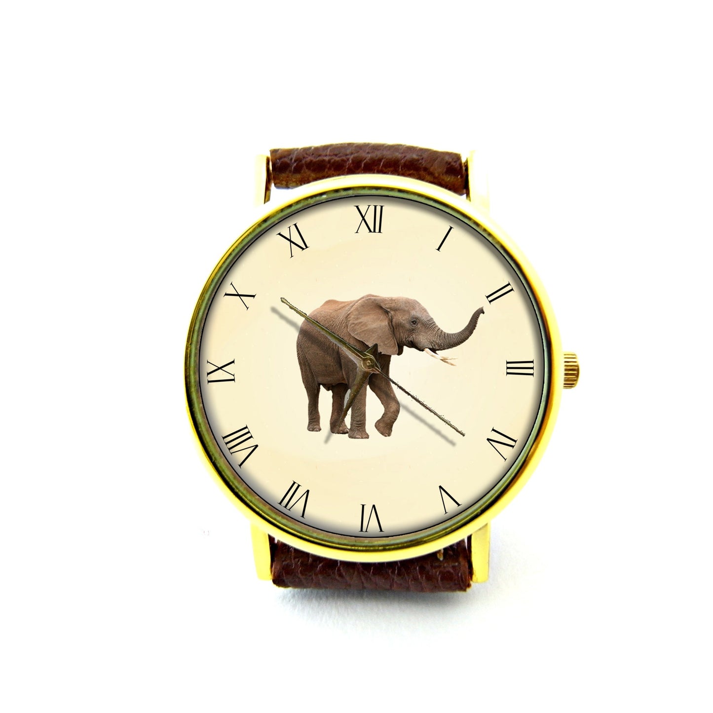 Elephant Leather Watch, Unisex Watch, Ladies Watch, Mens Watch, Pattern 3