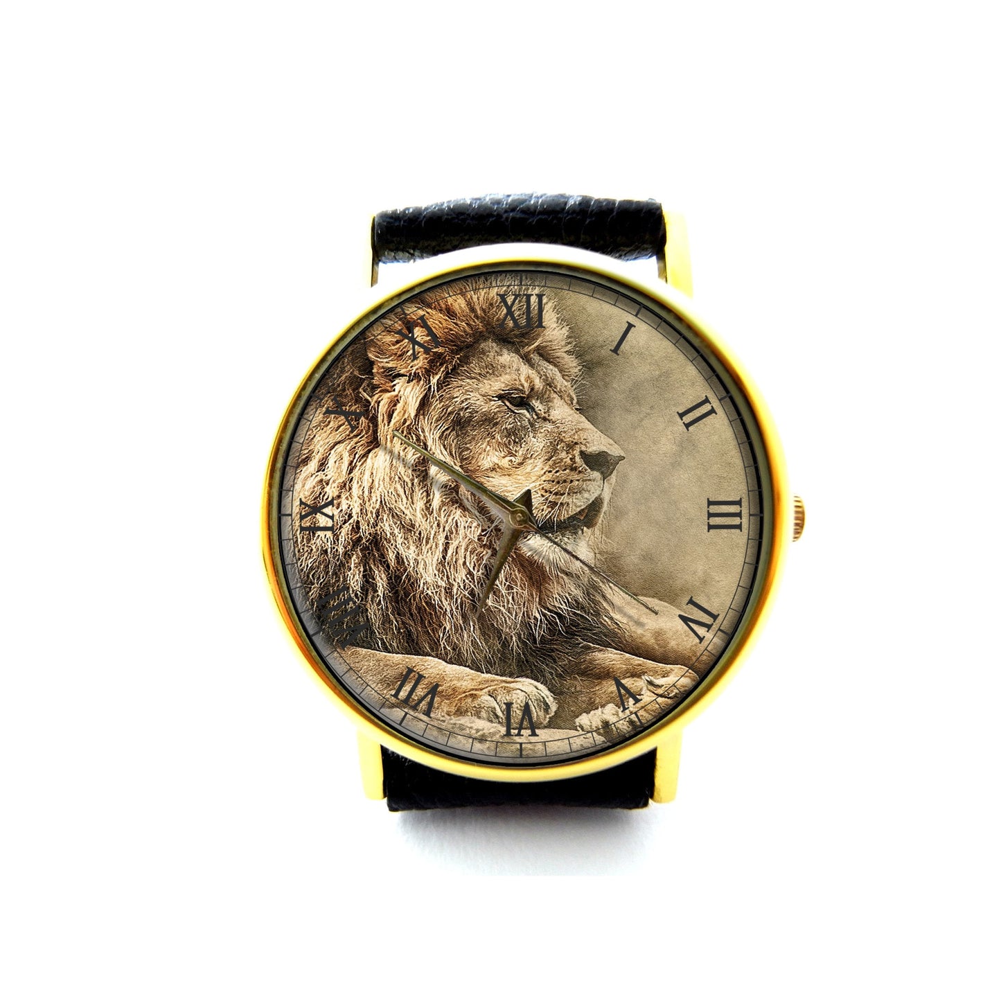 Vintage Lion Leather Watch, Lion Watch, Unisex Watch, Ladies Watch, Mens Watch