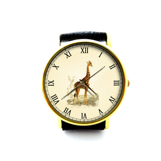 Vintage Giraffe Leather Watch, Giraffe Watch, Unisex Watch, Ladies Watch, Mens Watch