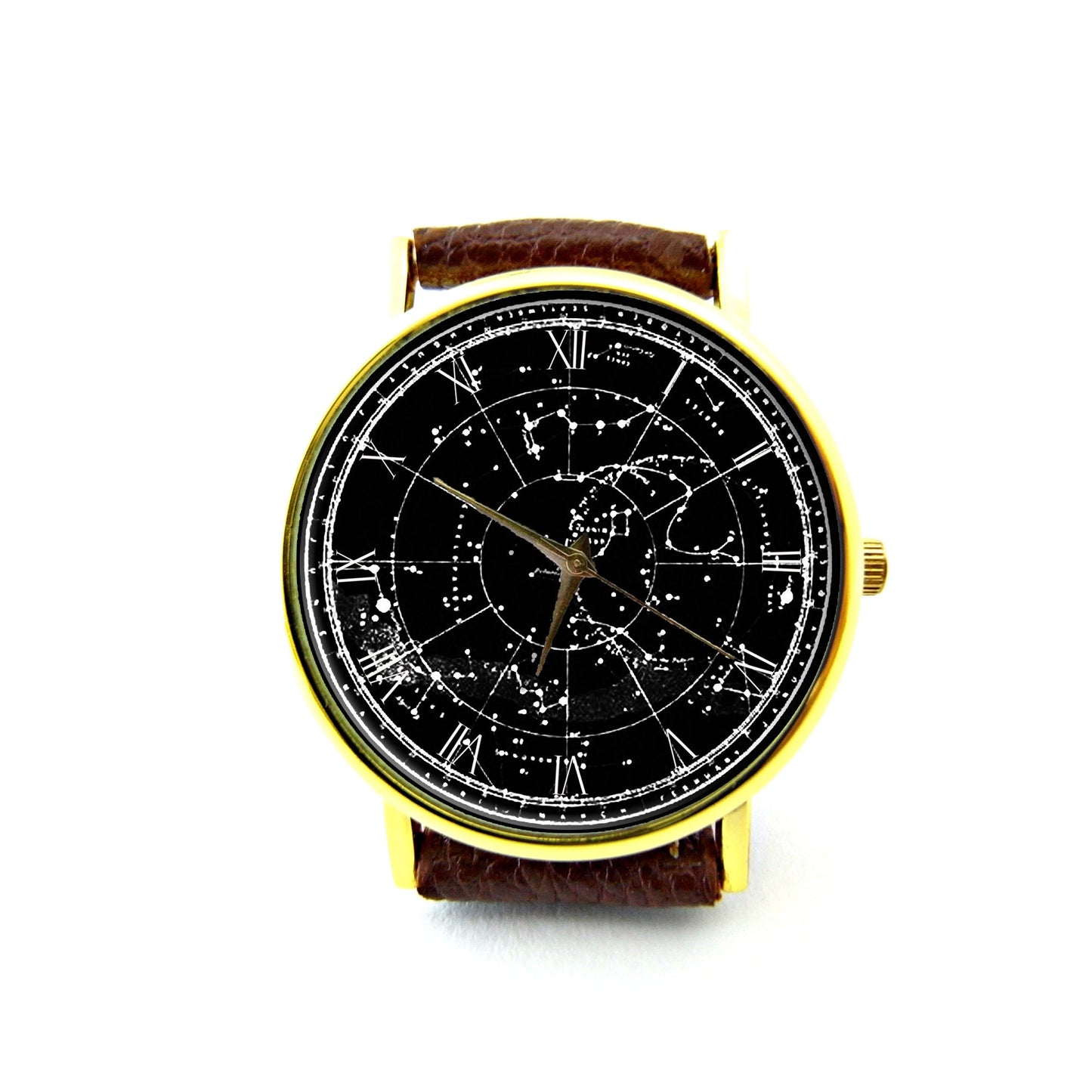 Vintage Constellation Leather Watch, Astronomy Watch, Stars Watch, Celestial Map Watch, Ladies Watch, Mens Watch, Stars Jewelry, Pattern 3