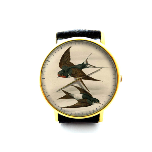 Vintage Golondrina Leather Watch, Birds Watch, Unisex Watch, Ladies Watch, Mens Watch