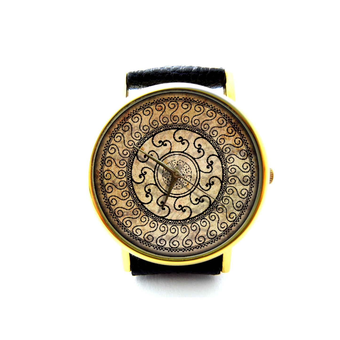 Mandala Leather Watch, Henna, Mehndi, Unisex Watch, Ladies Watch, Mens Watch, Mandala Jewelry, Mandala Accessory, Pattern 2