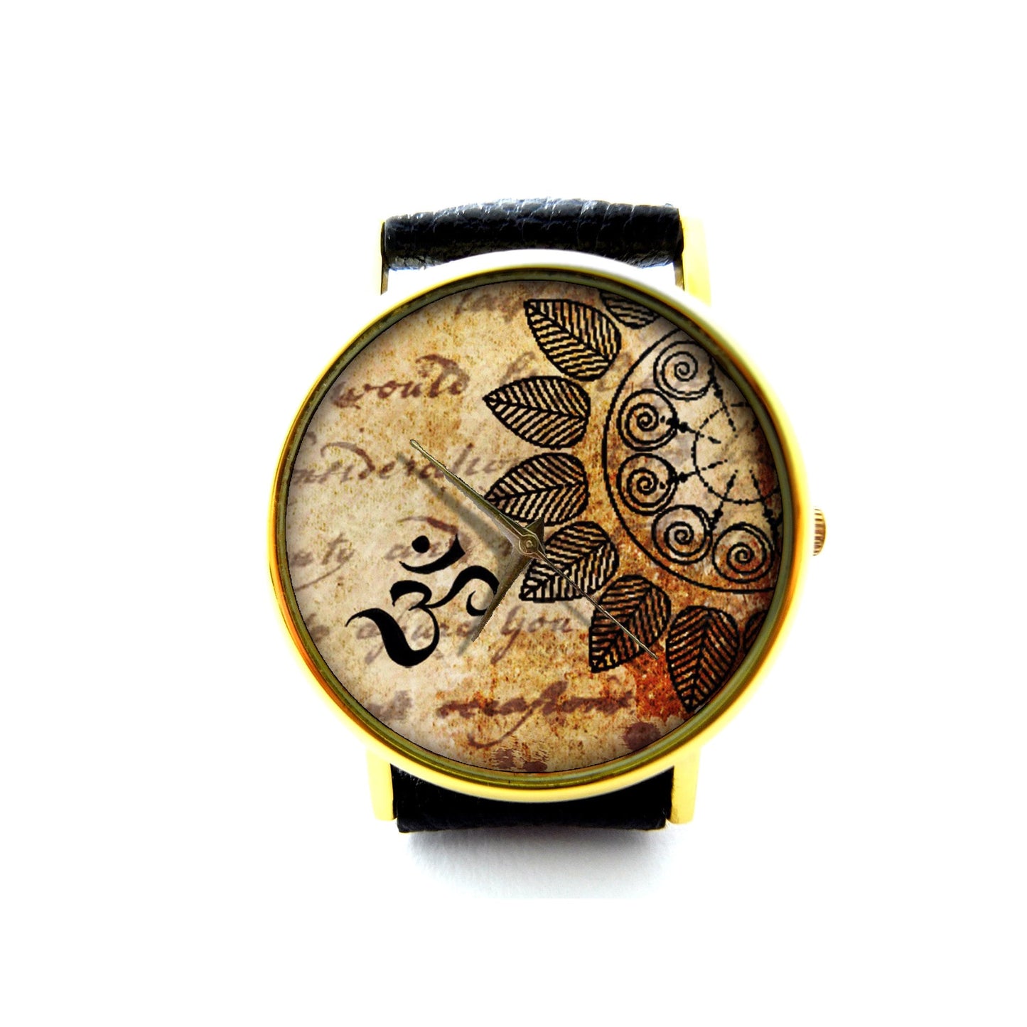 Mandala Leather Watch, Henna, Mehndi, Unisex Watch, Ladies Watch, Mens Watch, Mandala Jewelry, Mandala Accessory, Pattern 3