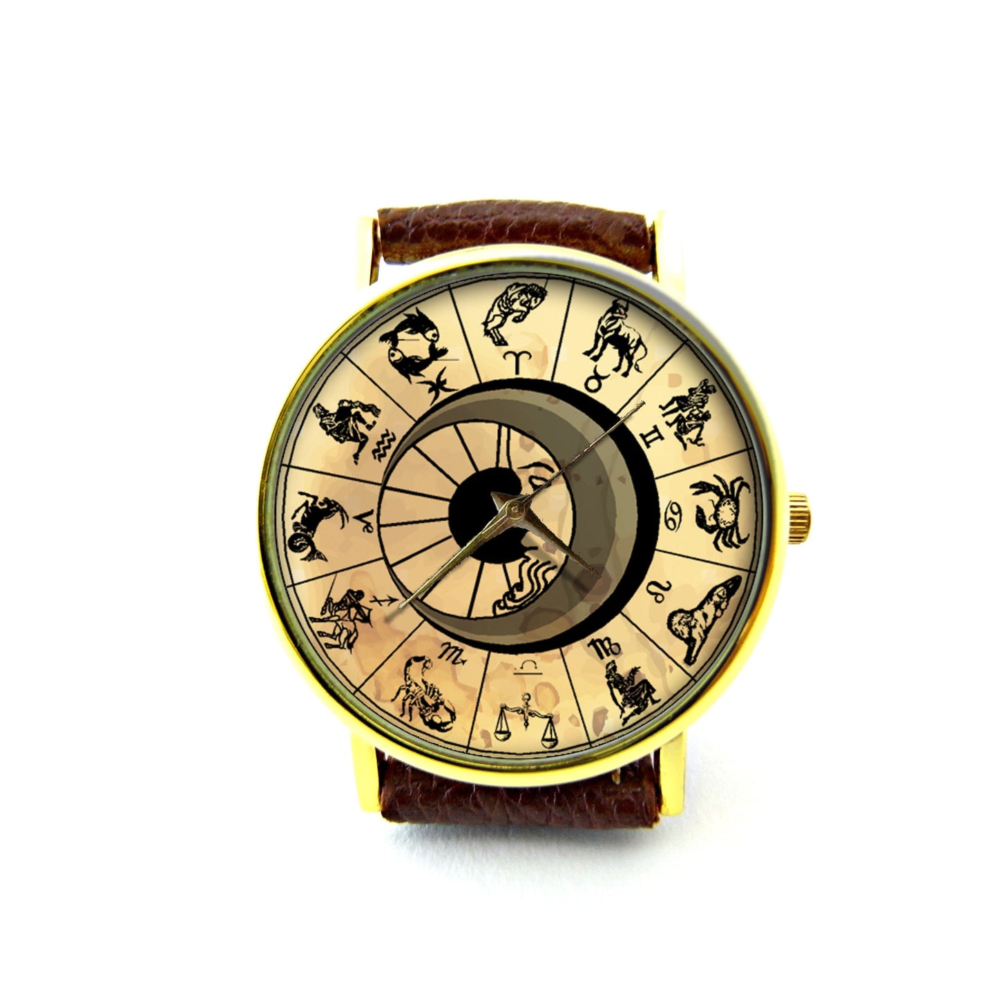 Zodiac Signs Leather Watch, Unisex Watch, Ladies Watch, Mens Watch, Pattern 1