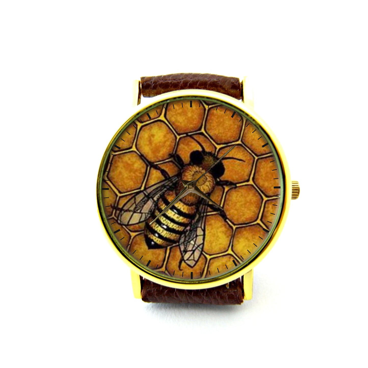 Honey Bee Leather Watch, Honey Bee Ladies Watch, Unisex Watch, Honey Bee Jewellery