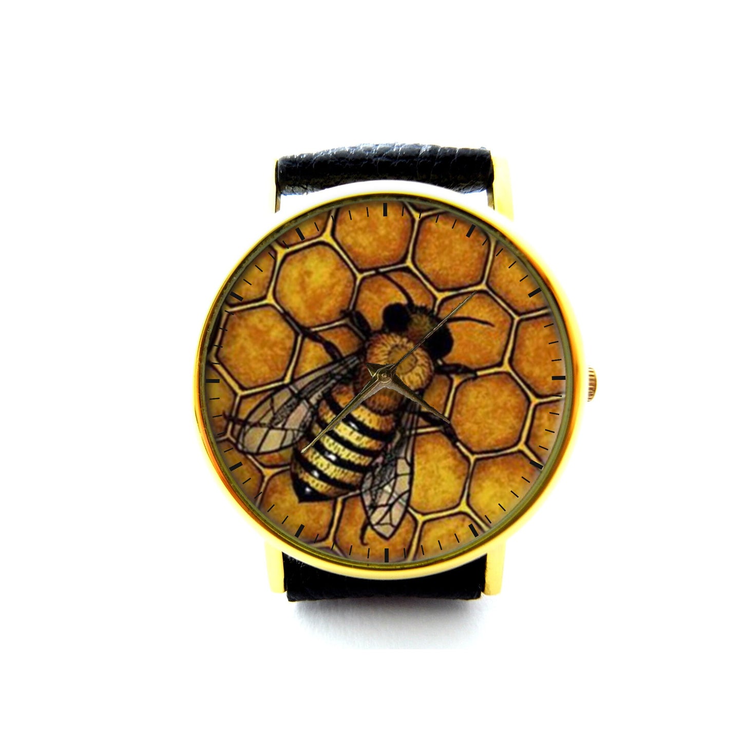 Honey Bee Leather Watch, Honey Bee Ladies Watch, Unisex Watch, Honey Bee Jewellery