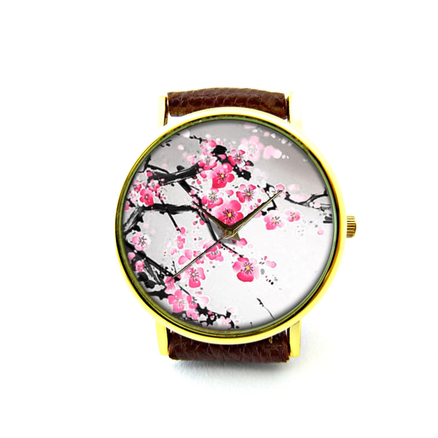 Japan Sakura Cherry Blossom Leather Watch, Sakura Ladies Watch, Unisex Watch, Sakura Cherry Blossom Jewellery