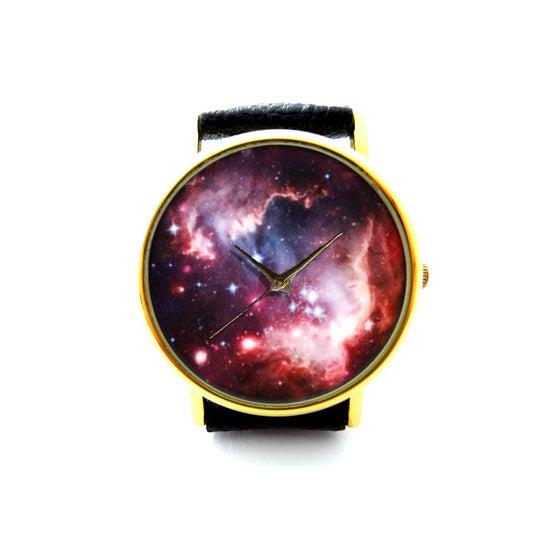 Galaxy Nebula Leather Watch, Galaxy Nebula Ladies Watch, Unisex Watch, Galaxy Nebula Jewellery