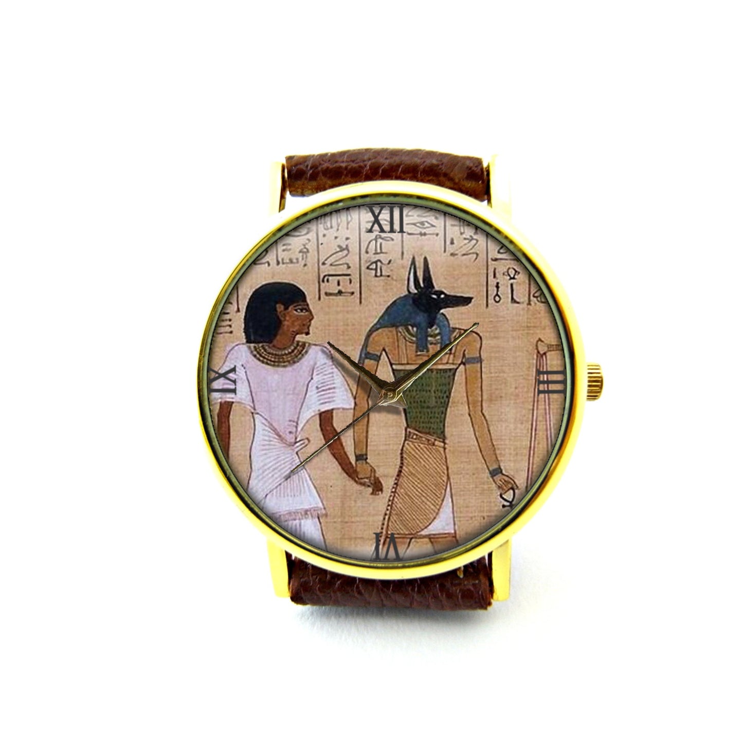 Egyptian Lord Of The Underworld Anubis Leather Watch, Egyptian Ladies Watch, Unisex Watch, Egyptian Jewellery