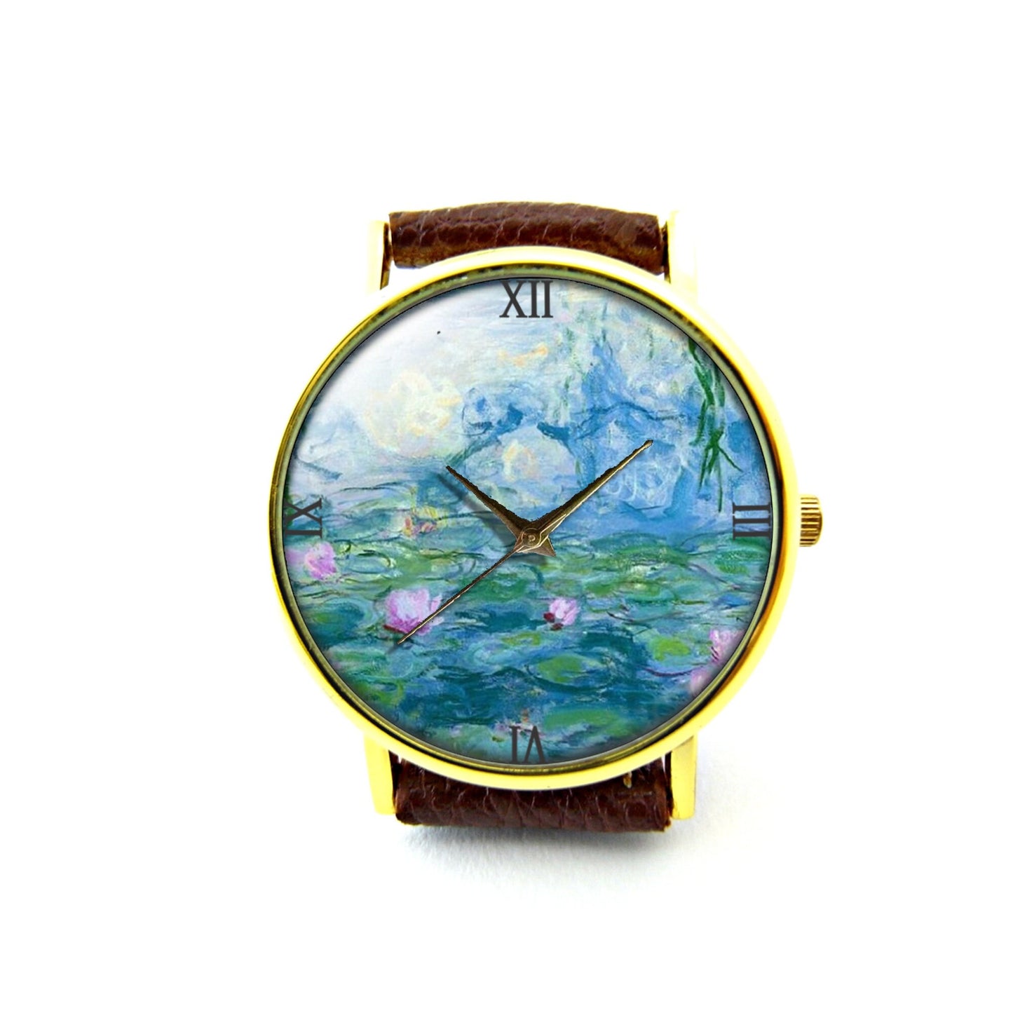 Water Lily Leather Watch, Water Lily Ladies Watch, Unisex Watch, Water Lily Jewellery