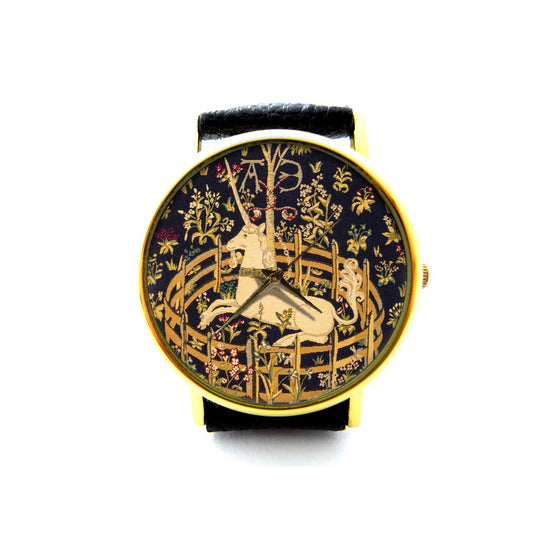 Unicorn in Captivity Leather Watch, Unicorn in Captivity Ladies Watch, Unisex Watch, Unicorn in Captivity Jewellery