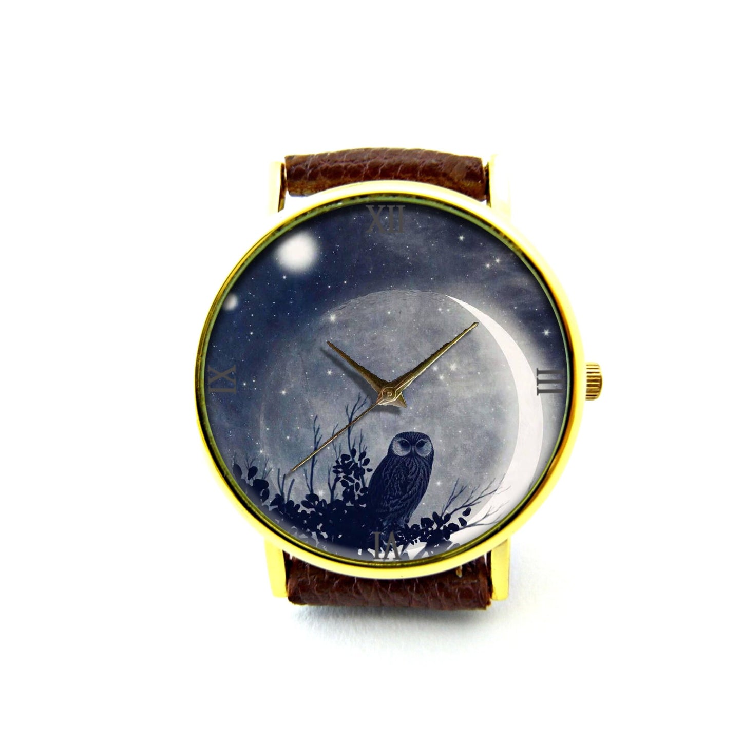 Night Owl Leather Watch, Night Owl Ladies Watch, Unisex Watch, Night Owl Jewellery