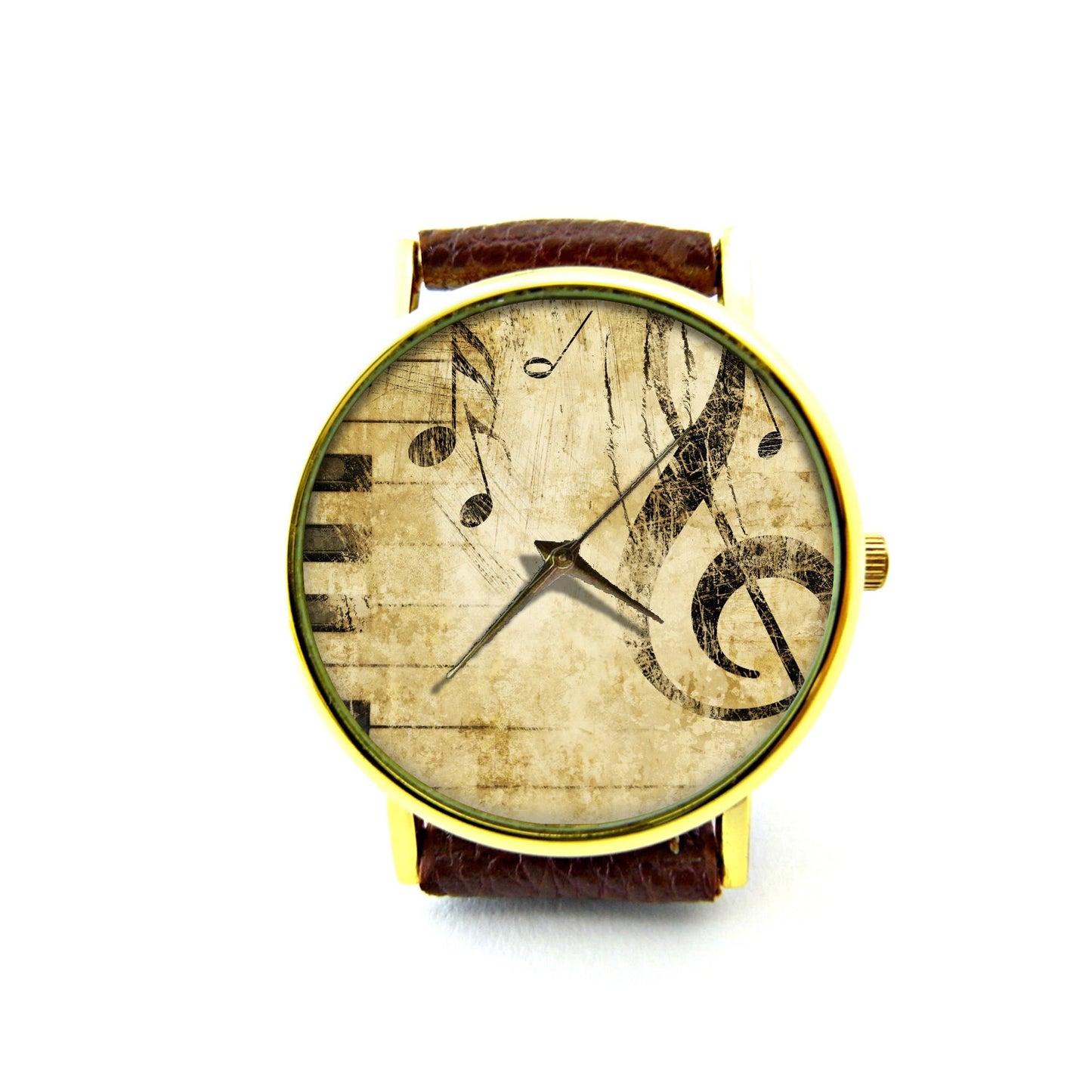 Treble clef and keyboard Leather Watch, Piano Ladies Watch, Unisex Watch, Music Jewellery