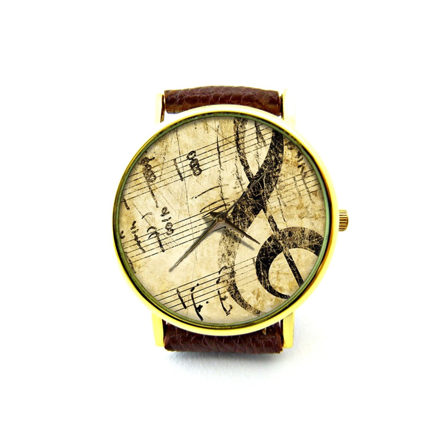 Treble clef music Leather Watch, Music Ladies Watch, Unisex Watch, Music Jewellery