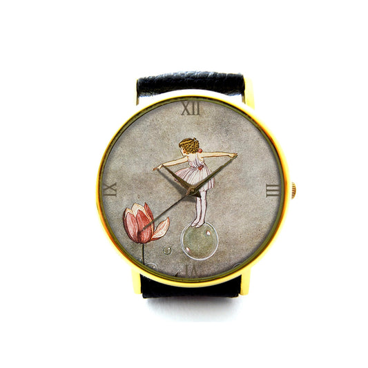 Bubble Fairy Leather Watch, Fairy Ladies Watch, Unisex Watch, Fairy Jewellery