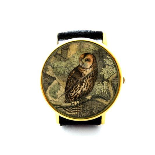 Owl Leather Watch, Owl Ladies Watch, Unisex Watch, Owl Jewellery