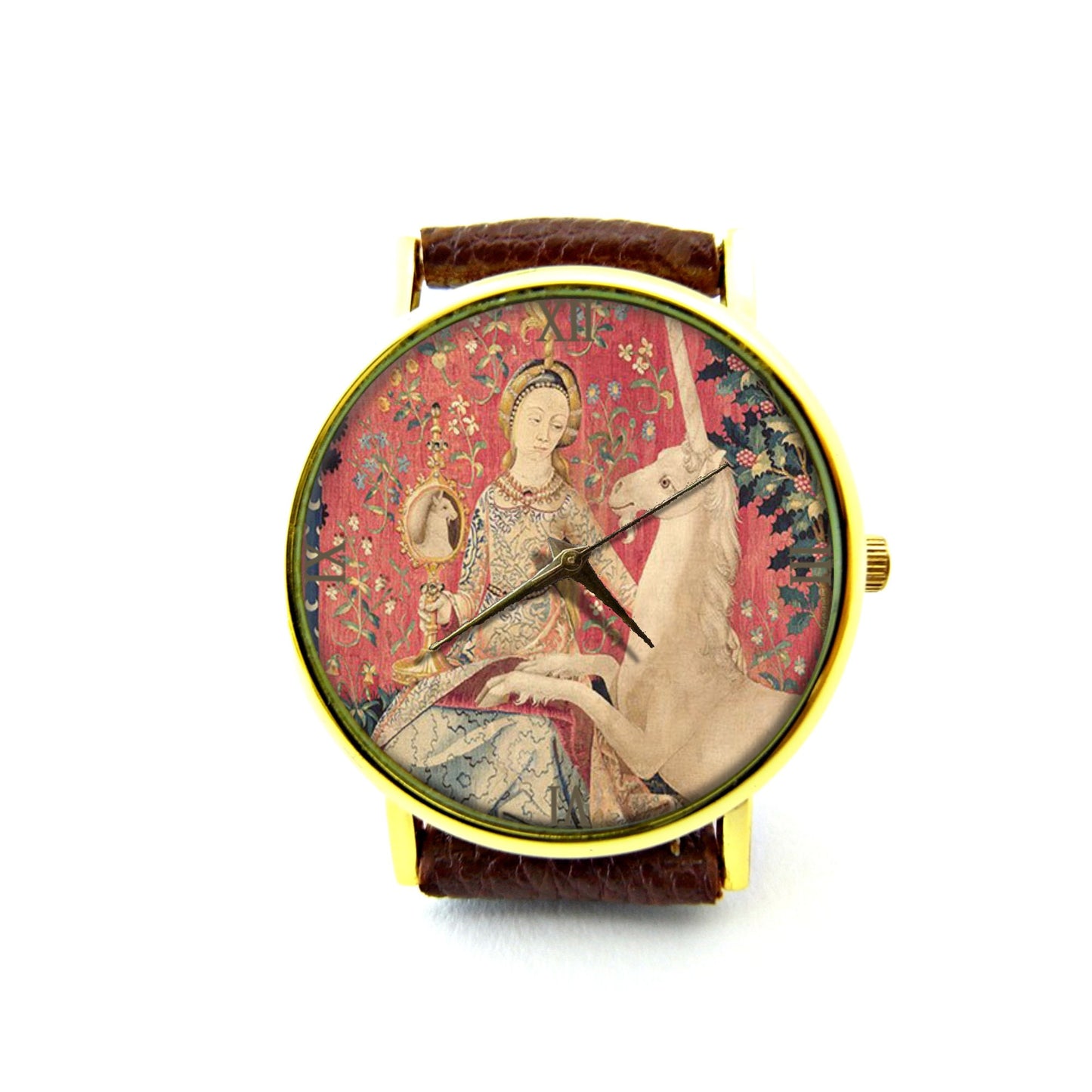 Lady and the Unicorn Leather Watch, Unicorn Ladies Watch, Unisex Watch, Unicorn Jewellery