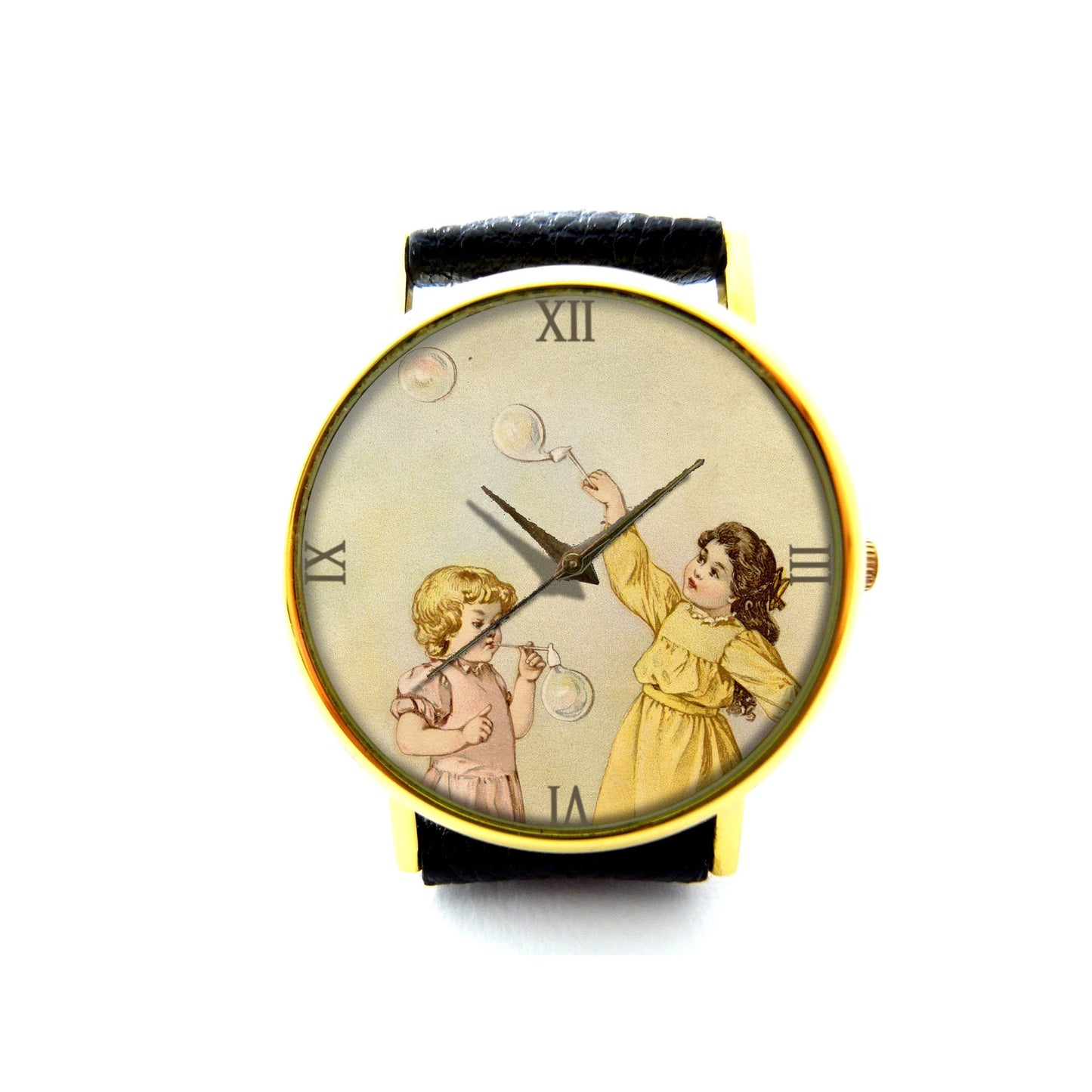 Vintage Bubbles Leather Watch, Vintage Bubbles Ladies Watch, Unisex Watch, Bubbles Jewellery