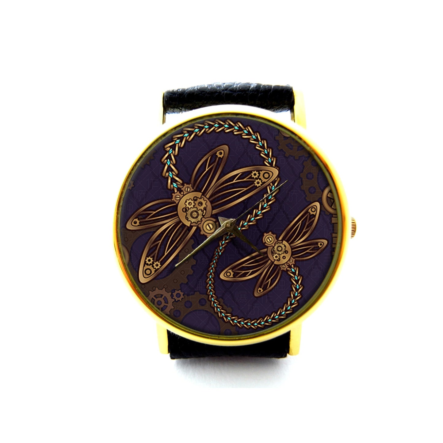 Steampunk Dragonfly Leather Watch, Steampunk Ladies Watch, Unisex Watch, Steampunk Jewelry