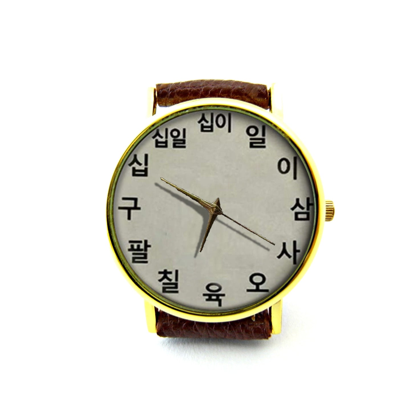 Sino-Korean Numerals Leather Watch, Korean Numbers Ladies Watch, Unisex Watch, Korean Clock Jewellery