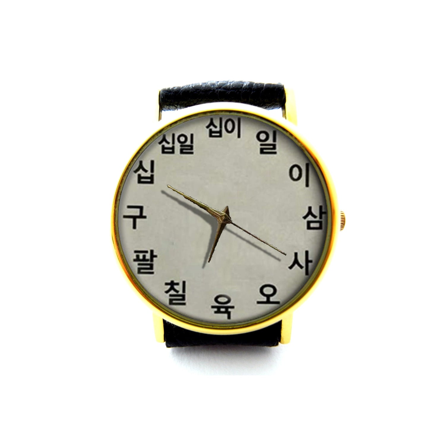 Sino-Korean Numerals Leather Watch, Korean Numbers Ladies Watch, Unisex Watch, Korean Clock Jewellery