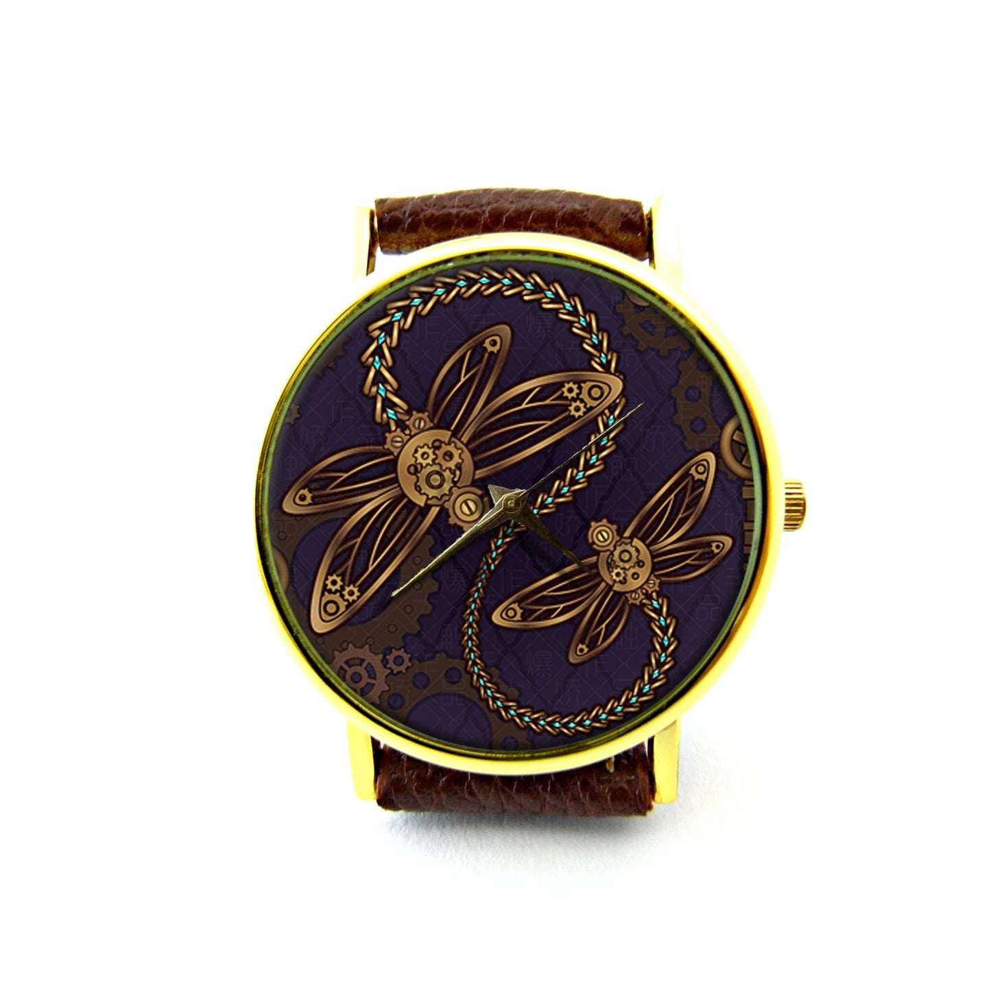 Steampunk Dragonfly Leather Watch, Steampunk Ladies Watch, Unisex Watch, Steampunk Jewelry