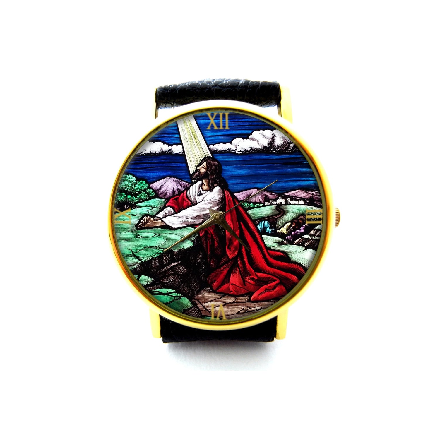 Jesus Christ Praying Leather Watch, Religious Ladies Watch, Unisex Watch, Jesus Jewellery