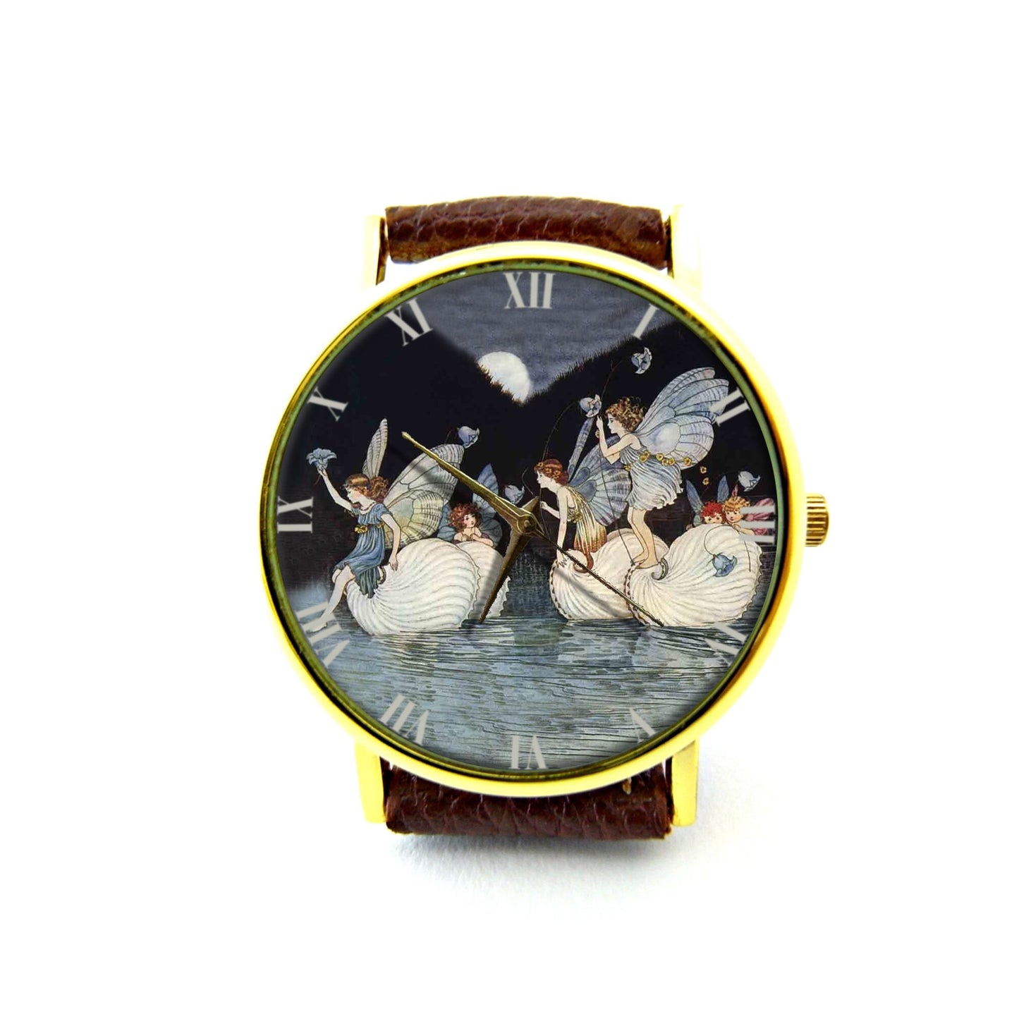 Vintage Fairies Leather Watch, Vintage Fairy Ladies Watch, Unisex Watch, Vintage Fairies Jewellery