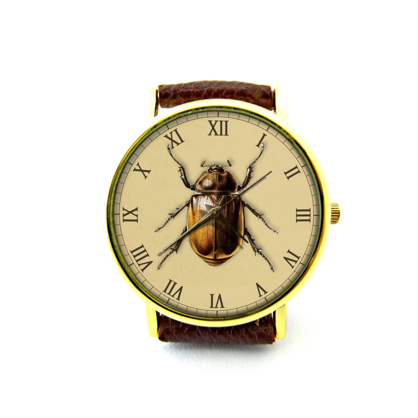 Vintage Beetle Leather Watch, Beetle Watch, Gift Ideas, Birthday Gift, Beetle Jewelry