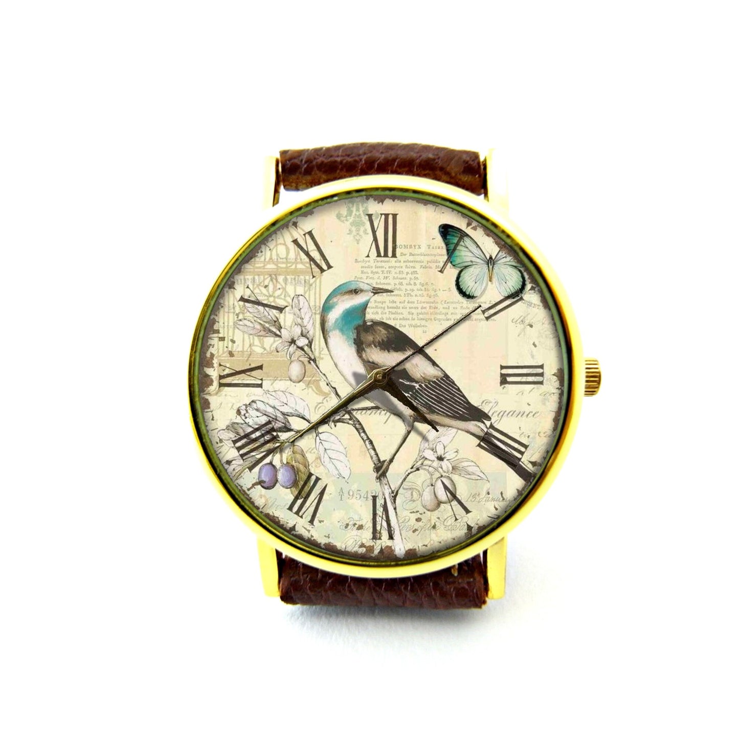 Vintage Bird Leather Watch, Bird Watch, Unisex Watch, Ladies Watch, Mens Watch, Bird Jewelry