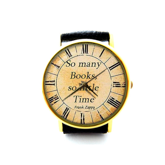 So many books, so little time Leather Watch, Unisex Watch, Book Watch, Teacher's Gift, Book Jewelry