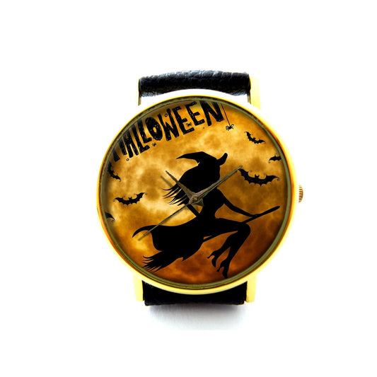 Bat Watches, Halloween watch, Witch Leather Watch, Unisex Watch, Goth Watch, Gothic Jewelry