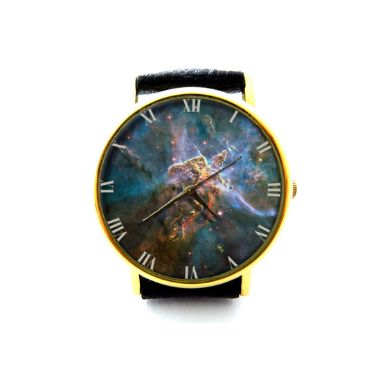 Galaxy Leather Watch, Space Watch, Universe Watch, Unisex Watch, Ladies Watch, Mens Watch, Constellation Watch, Galaxy Jewelry