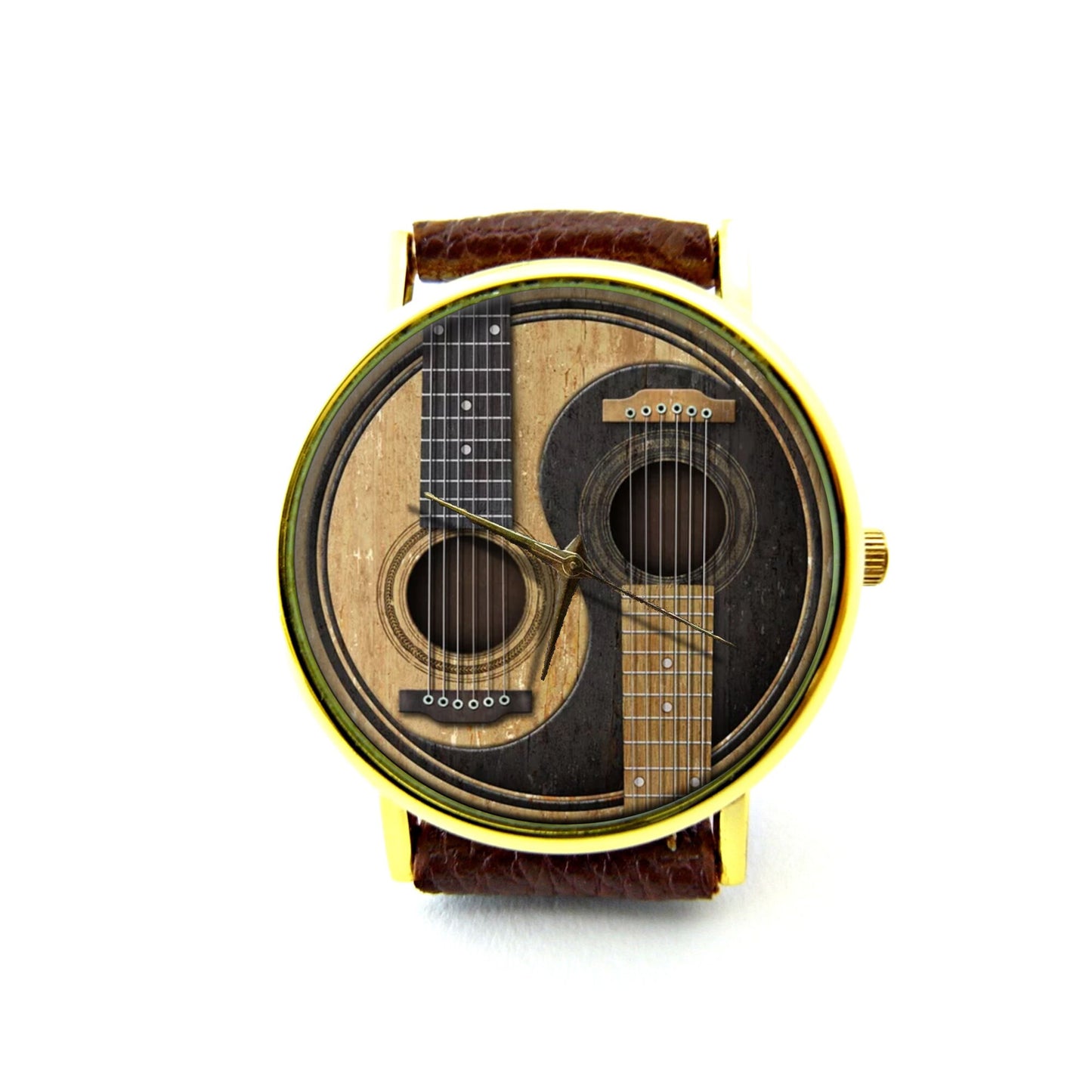 Guitar Classic Vintage Leather Watch, Guitar Ladies Watch, Unisex Watch, Gift Idea, Wristwatch, Women Watches, Guitar Jewelry