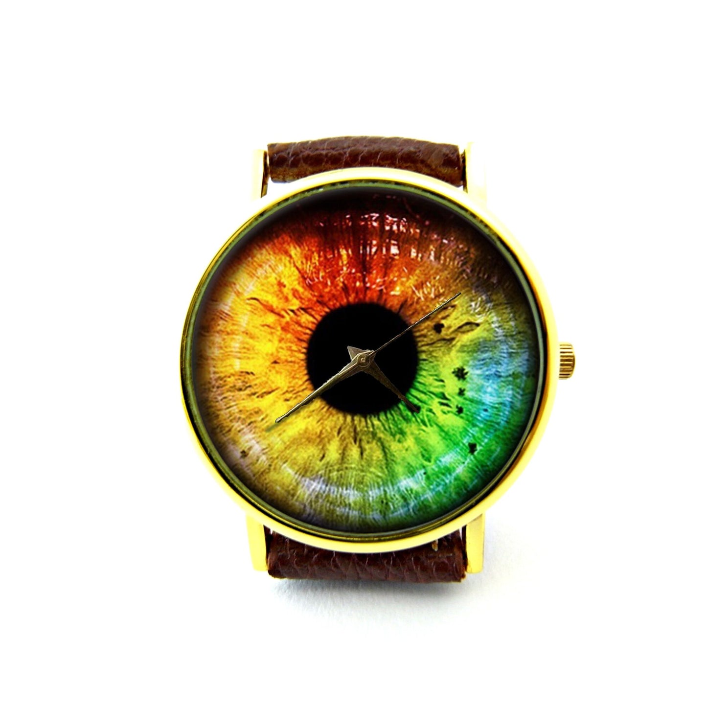 Rainbow Eye Leather Watch, Eye Watch, Unisex Watch, Ladies Watch, Mens Watch, Women Watch, Rainbow Eye Jewelry