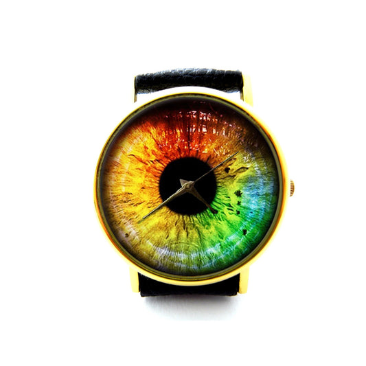 Rainbow Eye Leather Watch, Eye Watch, Unisex Watch, Ladies Watch, Mens Watch, Women Watch, Rainbow Eye Jewelry