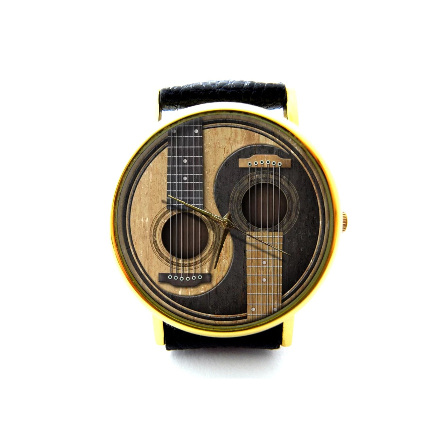 Guitar Classic Vintage Leather Watch, Guitar Ladies Watch, Unisex Watch, Gift Idea, Wristwatch, Women Watches, Guitar Jewelry