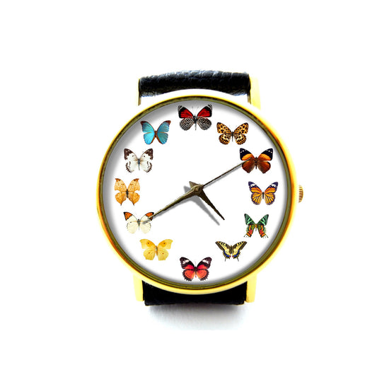 Vintage Butterfly Leather Watch, Butterfly Watch, Gift Ideas, Birthday Gift, Butterfly Jewelry