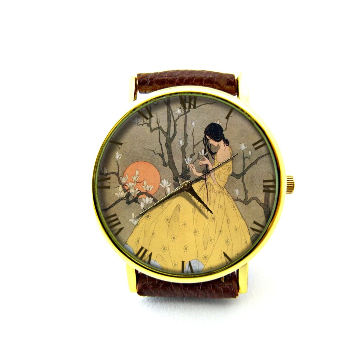 Springs Promise Leather Watch, Art Deco Ladies Watch, Unisex Watch, Marjorie Miller Jewelry