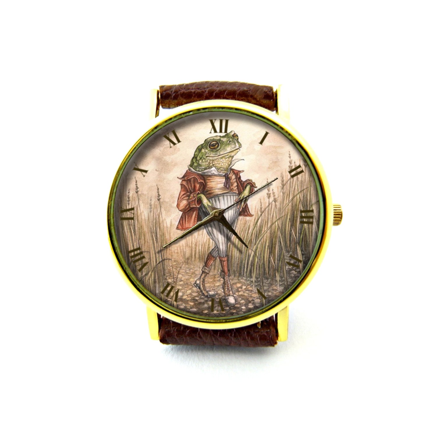 Frog Beauty Standard Leather Watch, Frog Lovely Watch, Unisex Watch, Funny Frog Jewelry