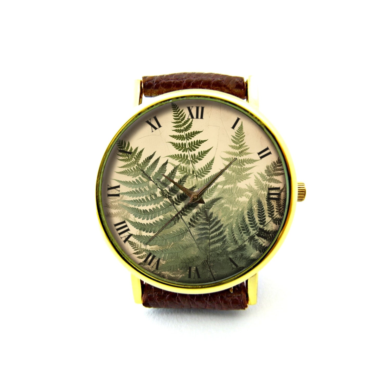 Green Leaves Leather Watch, Leaves Watch, Unisex Wrist Watch, Ladies Watch, Mens Watch, Leaves Jewelry