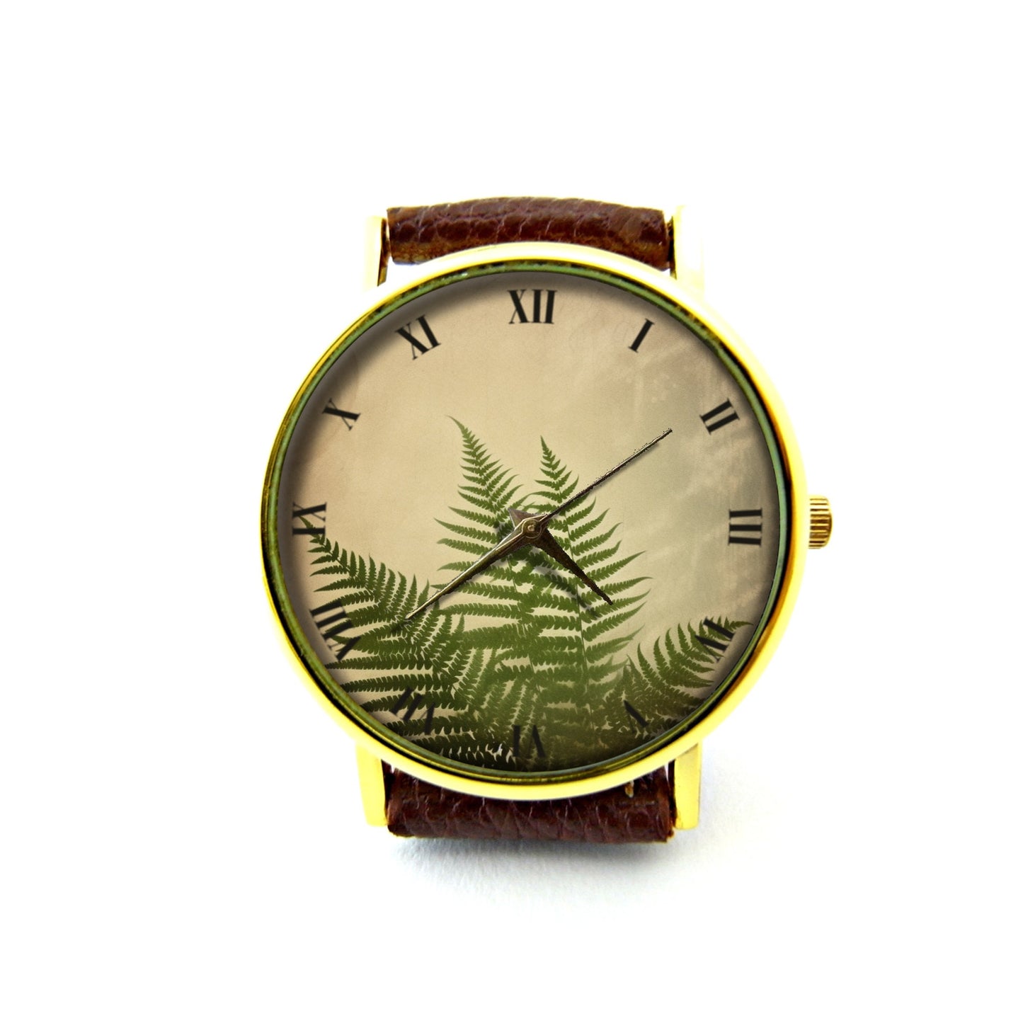 Green Leaf Leather Watch, Green Leaves Watch, Unisex Wrist Watch, Ladies Watch, Mens Watch, Leaves Jewelry