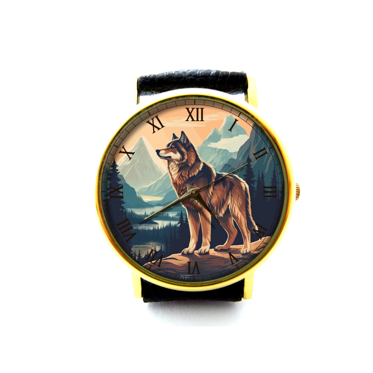 Wolf Leather Watch, Wolf Wrist Watch, Unisex Watch, Ladies Watch, Mens Watch, Personalized Watch, Wolf Jewelry