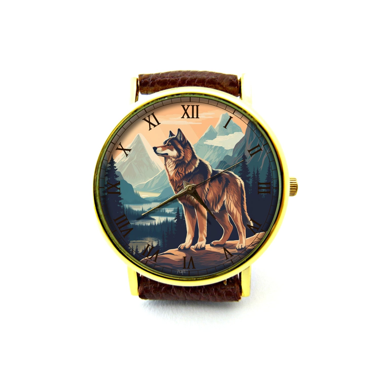 Wolf Leather Watch, Wolf Wrist Watch, Unisex Watch, Ladies Watch, Mens Watch, Personalized Watch, Wolf Jewelry